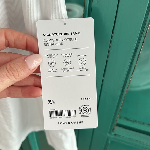 Athleta bright white signature Ribbed Cami NWT sold out online - Picture 5 of 7